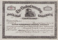 Docks Connecting Railway Company stock certificate circa 1886 (New Jersey)