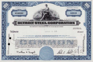Detroit Steel Corporation stock certificate 1969 (Michigan)