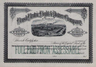 Brush Electric Light & Power Company stock certificate circa 1882 (Montana)