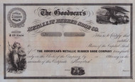 Goodyear's Metallic Rubber Shoe Co. stock certificate 1860s (Connecticut)