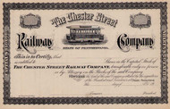Chester Street Railway stock certificate 1900s (Pennsylvania)