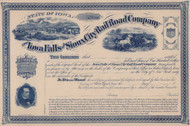 Iowa Falls and Sioux City Railroad stock certificate circa 1867 (Iowa)
