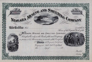 Niagara Mining and Smelting stock certificate circa 1890 (Utah)