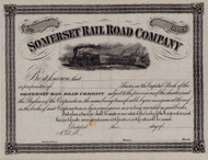 Somerset Railroad Company stock certificate circa 1860 (Maine)
