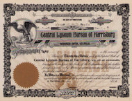 Central Lyceum Bureau of Harrisburg stock certificate circa 1906 (Pennsylvania)