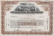 Air Investors Inc specimen stock certificate circa 1929 (Delaware)