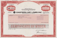 Eastern Air Lines Inc. stock certificate 1980s (Delaware)  - red