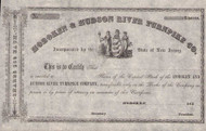 Hoboken and Hudson River Co. stock certificate circa 1857 (New Jersey)