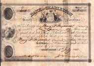Bank of Charleston stock certificate 1845 (South Carolina)