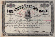 Third National Bank of Jersey City stock certificate 1887 (New Jersey)