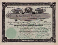 Viola Building and Loan Association stock certificate 1929 (Illinois)