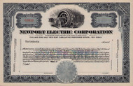 Newport Electric Corporation stock certificate c1931 (Rhode Island)