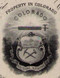 Crescent Silver Company stock certificate c1872 (Ohio - Colorado) - bottom vignette of Colorado state seal