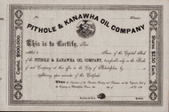Pithole and Kanawha Oil Company stock certificate c1865 (Pennsylvania)