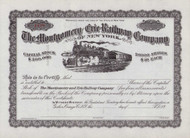 Montgomery and Erie Railway Company stock certificate c1910 (New York)