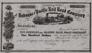 Dubuque and Pacific Railroad Company stock certificate c1853 (Iowa)