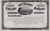 Chicago and Western Indiana Railroad stock certificate c1879 (Illinois)