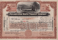 Philadelphia Rapid Transit Company stock certificate 1920 (Pennsylvania)