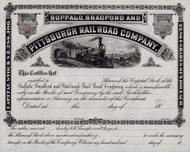 Buffalo Bradford and Pittsburgh Railroad stock certificate c1866 (New York - Pennsylvania) 