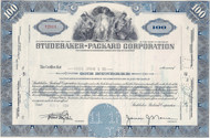 Studebaker-Packard 1950's stock certificate - blue