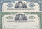 Studebaker-Packard 1950's stock certificate set - blue and green