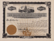 New England Real Estate & Lumber stock certificate c1910 (Maine) 