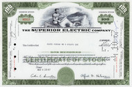 Superior Electric Company stock certificate 1967 (Connecticut) 