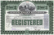 Lehigh Valley Railroad $1,000 gold bond certificate c1940s (Pennsylvania) - green