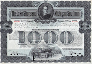 Lake Shore and Michigan Southern Railway $1,000 gold bond certificate 1950s (New York)