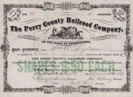 Perry County Railroad Company stock certificate 1889 (Pennsylvania)