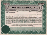 The Emerson (hotel) stock certificate c1916 (York Beach Maine)
