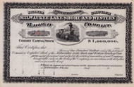 Milwaukee, Lake Shore, and Western Railway Company stock certificate circa 1875 (Wisconsin)
