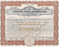 Oshkosh Truck stock certificate