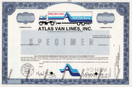 Atlas Van Lines specimen stock certificate 1980 (Indiana) - moving company