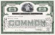 Hershey Chocolate Corporation stock certificate 1940's (Pennsylvania) green less than 100 common shares

