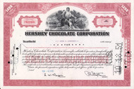 Hershey Chocolate Corporation stock certificate 1950 (Pennsylvania) dark red less than 100 preferred shares