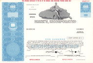 Brink's Incorporated specimen stock certificate c1983 (Virginia) - armored trucks