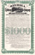 Sierra Railway $1000 bond certificate c1897 (California)