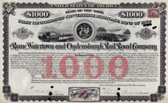 Rome Watertown and Ogdensburg Railroad  $1000 bond certificate 1874 (New York)