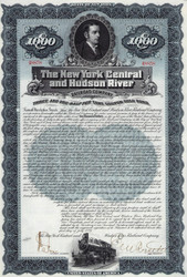 New York Central and Hudson River Railroad $1000 gold bond 1897 (New York)