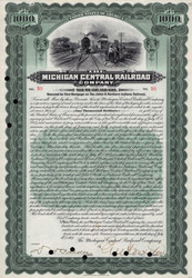 Michigan Central Railroad $1000 gold bond certificate 1907 (Michigan)