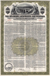 Delaware Lackawanna and Western Railroad $1000 bond certificate 1942 (Pennsylvania) - famous DLW line