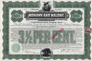 Mohawk and Malone Railway $1000 gold bond 1902 (New York)