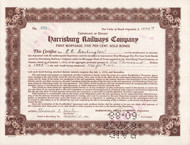 Harrisburg Railways Company certificate of deposit for mortgage gold bonds 1933 (Pennsylvania) 