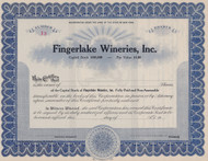 Fingerlakes Wineries stock certificate 