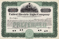 United Electric Light Company stock certificate c1904 (Pennsylvania) 