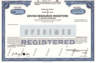 Devon Resources Investors MLP depository certificate specimen (Oklahoma) - Devon Energy