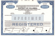 District of Columbia bond certificate specimen c1985 (DC) - Marion Barry mayor