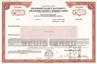 Delaware County Pennsylvania hospital bond certificate specimen c1983 (Philly metro) - brown
