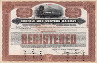 Norfolk and Western Railway $10,000 gold bond certificate 1931 (now Norfolk Southern) 